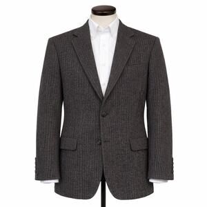BARRINGTON VTG Old Money Herringbone Wool Sport Coat Blazer 42L
